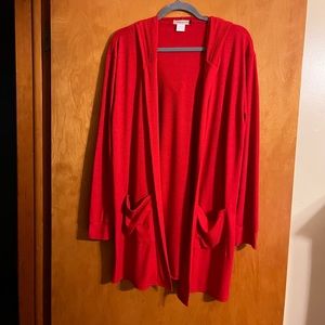 Red Z Avenue cardigan; size L